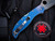 Spyderco Stretch 2 XL Blue Nishijin Glass Fiber Body w/ Damascus Plain Edge Blade (3.96") C258GFBLP