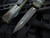 Microtech Ultratech D/E Outbreak Edition Green Blood Splattered Aluminum Body w/ Apocalyptic Plain Edge Blade (3.4") 122-1OBDS