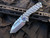 Medford Knives Praetorian Genesis T Folder Beadblast/Brushed Silver "Predator" Sculpted Titanium Body w/ Flamed hardware/Clip and S45VN Tumbled Tanto Plain Edge Blade (3.3")