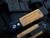 Pro-Tech Knives Godson Olive Wood Inlaid Black Aluminum Body w/ Mosaic Pin Button and DLC Black Plain Edge Blade (3.15") 707-OLIVE