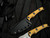 WelMade Brawler Fixed Blade Scorched Natural Micarta Handles w/ Blue Titanium Hardware and 154CM Stonewashed Plain Edge Blade (3")
