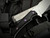 WelMade Brawler Fixed Blade Black/White G10 Handles w/ Purple Titanium Hardware and 154CM Stonewashed Plain Edge Blade (3")