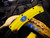 Heretic Knives Roc Auto "Stabnana" Yellow/Black Aluminum Body w/ Magancut Black DLC Plain Edge Blade (3.18")