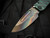 Medford Knives Marauder-H Folder Cement/Green "Lightning" Sculpted Body w/ Green Hardware/Pocket Clip and S45VN Vulcan Drop Point Blade (3.75")