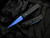 Pro-Tech Godfather Auto Folder Black Aluminum Body w/ Abalone Button and Blue Sapphire Plain Edge Blade (4") 921SB