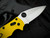 Spyderco Manix 2 Salt Series Yellow Lightweight Body w/ CPM Magnacut Plain Edge Blade (3.37") C101PYL2