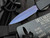 CONSIGNMENT Marfione Custom Combat Troodon D/E Blue Twill Carbon Fiber Topped Body w/ Blue Ringed Titanium Hardware and Blued Mosaic Damascus Pocket Clip and Blade (3.8")