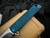 Medford Knives M-48 Flipper Blue Aluminum/Tumbled Titanium Body w/ Blue Titanium Hardware and Tumbled Plain Edge Blade (3.9")