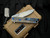 Medford Knives M-48 Flipper Blue Aluminum/Tumbled Titanium Body w/ Blue Titanium Hardware and Tumbled Plain Edge Blade (3.9")