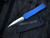 Heretic Knives Manticore X D/E Blue Aluminum Body w/ S35VN Satin Finished. Plain Edge Blade (3.7") H032-1A-BLUE