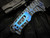 Medford Knives Praetorian T Folder Blue "Lightning" Titanium Body w/ Black Hardware and S45VN DLC Tanto Blade (3.75")