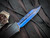Microtech Combat Troodon D/E Marfione Select Black Hefted Alloy Body and DLC Hardcut/Blue Titanium Hardware w/ Blued Baker Forge Coppermai Damascus Plain Edge Blade (3.8") 1142-16MS1