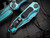 Heretic Knives Wraith Bowie Auto Folder Cel Shade Turquoise Body w/ Magnacut Cel Shade Plain Edge Blade (3.625") H002-CS-TQ
