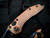 Marfione Select Stitch Auto Folder Stonewashed Copper Body and DLC Hard Cut Hardware w/ Blued Bakerforge Coppermai Damascus Plain Edge Blade (3.75") 169-16MS2
