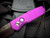 Pro-Tech Knives Runt 5 Auto Folder Purple Aluminum Body and White Pearl Button w/ Magnacut Wharncliffe Machine Satin Plain Edge Blade (1.9") R5300-LTD PURPLE