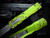 Microtech Dirac Delta D/E Zombietech Green and Red Aluminum Body w/ Stonewashed Plain Edge Blade (3.8") 227-10Z