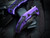 Heretic Knives Medusa T/E Folder Purple Aluminum Body w/ Magancut DLC Plain Edge Blade (3") H009-6A-PU
