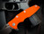 CONSIGNMENT Hinderer Knives Eklipse Slicer Folder Orange G10 and Stonewashed Bronzed Titanium Body w/ S45VN Hollow Grind Plain Edge Blade (3.5")