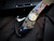 William Henry B12 Messenger Folder Authentic Mercury Dime Inlaid Blued "River Rock" Damascus and Hand Carved Sterling Silver Body w/ Chad Nichols "Boomerang" Damascus Plain Edge Blade (3.25")