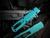 Microtech Dirac D/E Cyan Aluminum Body w/ M390MK Black Plain Edge Blade (2.92") 225-1CN