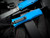 Microtech Hera II Mini T/E Blue Aluminum Body w/ M390MK Black Plain Edge Blade (2.9") 1704M-1BL