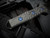 Heretic Knives Nephilim Carbon Fiber Handle w/ Blue Titanium Hardware and DLC Plain Edge Blade (6.5")  H003-6A-CF