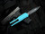 Microtech Cypher D/E Turquoise Aluminum Body w/ M390MK Black Partially Serrated Blade (3.5") 1242-2TQ