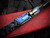 Z. Takaishvili Custom Individual Build 1 of 1 Italian Switch Blade "The Blue Dream" Titanium Frame, Buffalo Horn Scales, Dragonskin San-Mai B.Rietveld Damascus Bolsters, and Black Mother of Pearl Switch w/ Blued Dragon Skin Plain Edge Blade