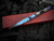 Z. Takaishvili Custom Individual Build 1 of 1 Italian Switch Blade "The Blue Dream" Titanium Frame, Buffalo Horn Scales, Dragonskin San-Mai B.Rietveld Damascus Bolsters, and Black Mother of Pearl Switch w/ Blued Dragon Skin Plain Edge Blade