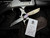 Jason Clark Custom Knives Model 78 Folder Anodized Titanium Frame, Mammoth Ivory Scales, Black Timascus Bolster w/ Damasteel Plain Edge Blade