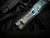 Heretic Knives Custom Colossus Black Aluminum Abalone Inlaid Body w/ Elmax Hand Ground Mirror Polished Tanto Plain Edge Blade (3.5")
