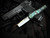 Heretic Knives Custom Colossus Black Aluminum Abalone Inlaid Body w/ Elmax Hand Ground Mirror Polished Tanto Plain Edge Blade (3.5")