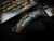 Heretic Knives Custom Medusa Auto Abalone Inlaid Carbon Fiber Body w/ Hand Ground High Polish Compound Grind Blade (3")