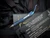 Marfione Custom Siphon II Ink Pen Antique Blue Frag Pattern Titanium Body w/ Blue Titanium Lever and Apocalyptic Cartridge Tube