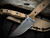 Microtech Knives Akris Fixed Blade Dark Earth G10 Scales and Tan Kydex Sheath w/ M390MK Stonewashed plain Edge Blade (3.7") 95-10DE-6