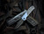 Flytanium Arcade Folder Carbon Fiber Inlaid Blue Aluminum Scales w/ S35VN DLC Plain Edge Blade (3.2") FLY-1308