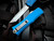 Microtech Hera II Mini T/E Blue Aluminum Body w/ M390MK Stonewashed Plain Edge Blade (2.9") 1704M-10BL