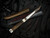 Koji Hara Custom Fixed Blade "Sun and Moon" Zebra Wood and 316 Stainless and 24K Gold inlaid Sun and Moon Handle w/ Cowry-Y Mirror Polished Plain Edge Blade and Zebra Wood Sheath