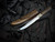 Koji Hara Custom Fixed Blade "Sun and Moon" Zebra Wood and 316 Stainless and 24K Gold inlaid Sun and Moon Handle w/ Cowry-Y Mirror Polished Plain Edge Blade and Zebra Wood Sheath