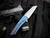 PRE-OWNED MachineWise Mojave Flipper Fine Step Blue Titanium Body w/ S90V Stonewashed Plain Edge Blade