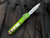 Microtech Zombietech Ultratech D/E Green Aluminum Blood Splatter Body w/ Stonewashed Plain Edge Blade (3.4") 122-10Z