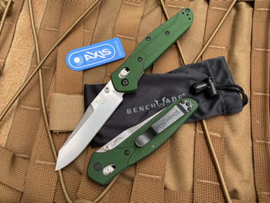 Benchmade Osborne | Green Aluminum - Stonewash Blade | NTL