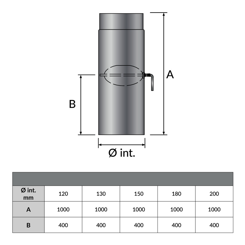 Elément avec clé de tirage gris 100cm Ø 130mm - Dessin géométrique Elément avec clé de tirage gris 100cm Ø 130mm - Dessin géométrique