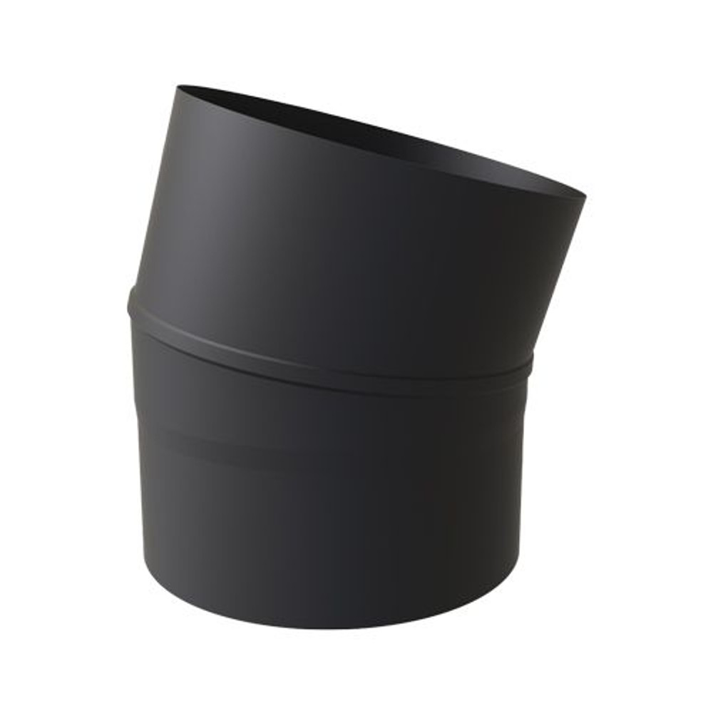 Coude de chauffage 15° Ø 125 mm SP acier inoxydable noir