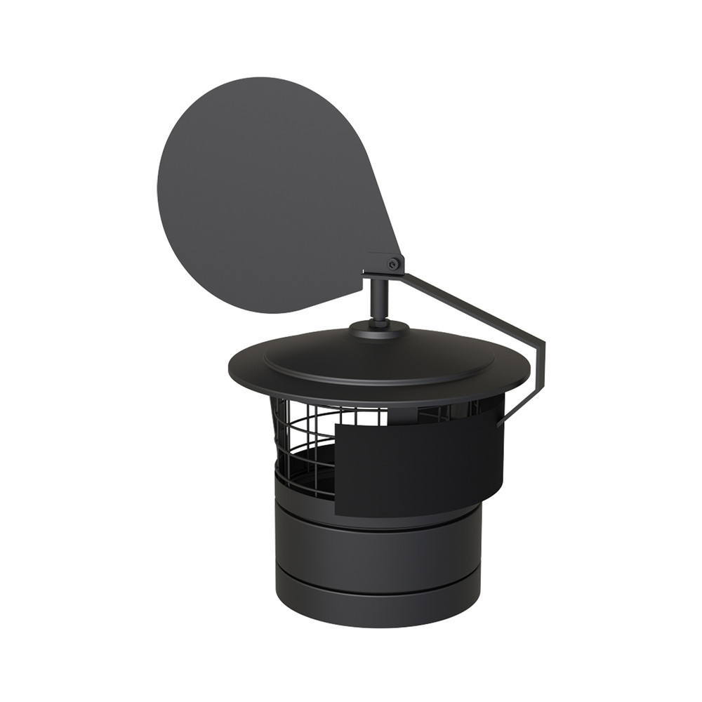 Chapeau anti refoulement pour double paroi Ø 150 mm noir mat Chapeau anti refoulement pour double paroi Ø 150 mm noir mat