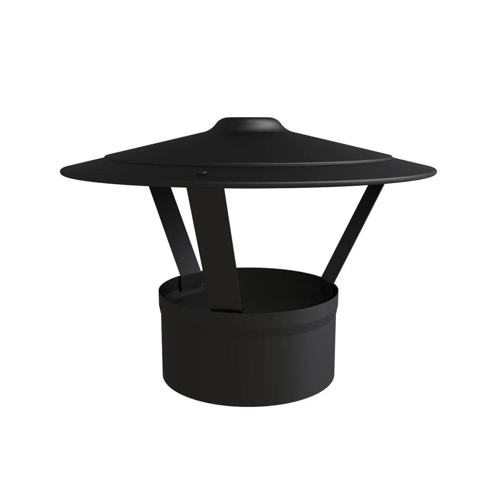 Tuyau de poêle chapeau de parapluie Ø 80 mm noir