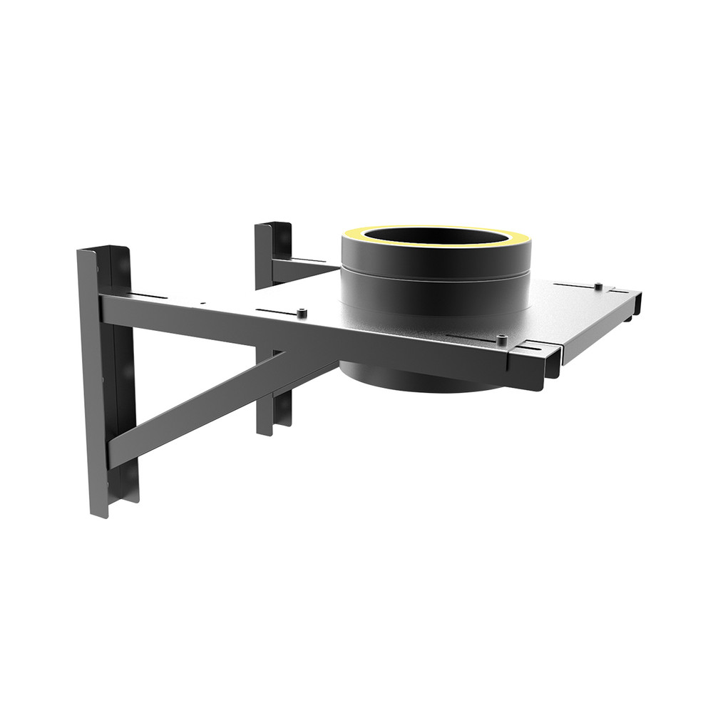 Support mural réglable 8-23 cm Convesa premium Ø 175 mm noir mat
