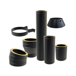 Tuyaux double paroi isolé noir premium 80 mm Tuyaux double paroi isolé noir premium 80 mm