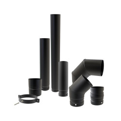 Tuyaux émaillés noir mat 80 mm