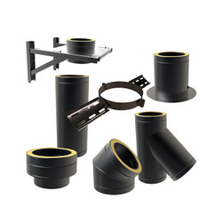 Tuyaux double paroi isolé noir premium 150 mm Tuyaux double paroi isolé noir premium 150 mm